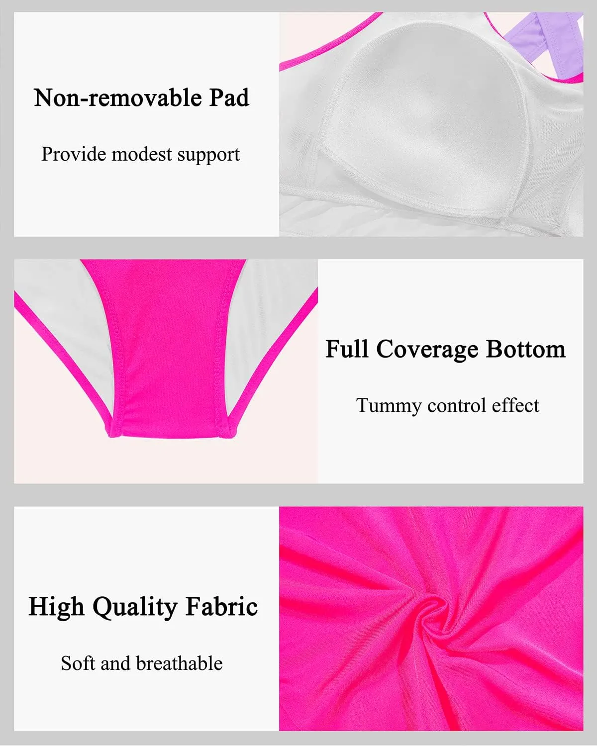 Aqua Eve Plus Size Two Piece High Waisted Bikini Swimsuits Scoop Neck Bikini Set Sporty Bathing Suits
