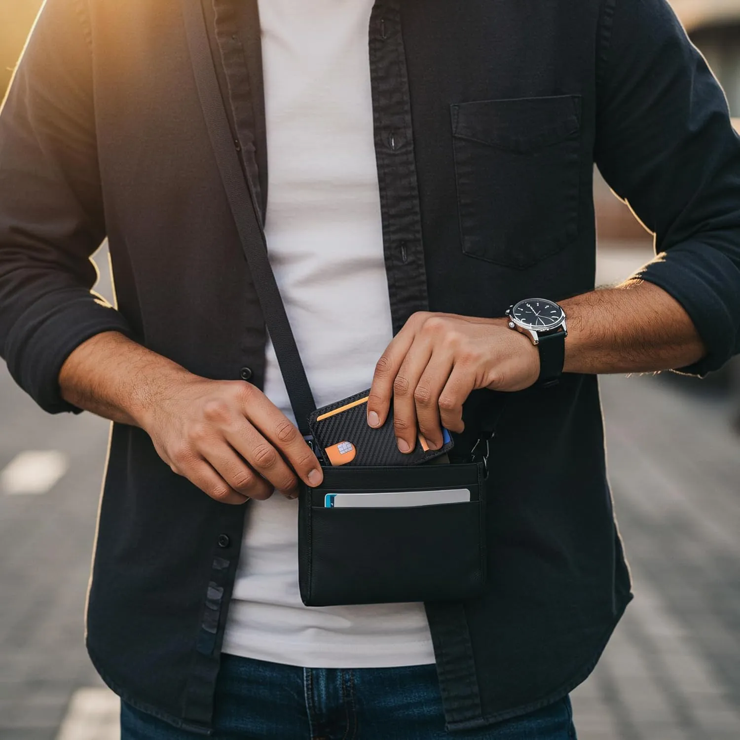 Buffway Slim Minimalist Front Pocket RFID Blocking Leather Wallets for Men and Women