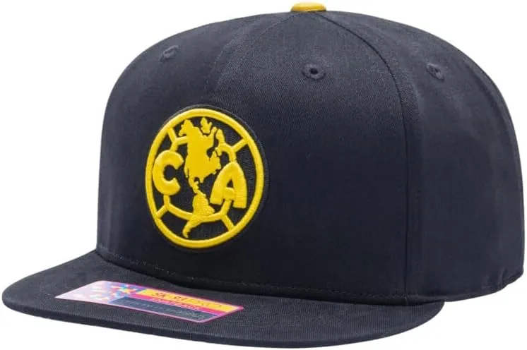 Club America - Locale Flat Peak Snapback Hat Black