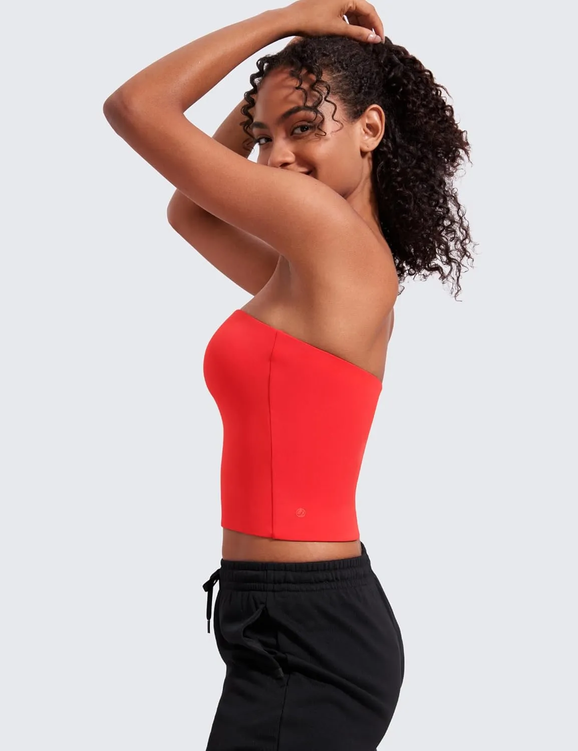 CRZ YOGA Butterluxe Double Lined Tube Tops for Women Going Out Crop Sleeveless Tank Bandeau Strapless Casual Shirts