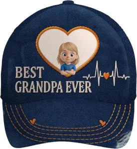 DOPTIKA Best Dad Ever Gifts from Daughter Son, Father's Day Birthday Gifts for Dad Grandpa Papa, Personalized Baseball Cap