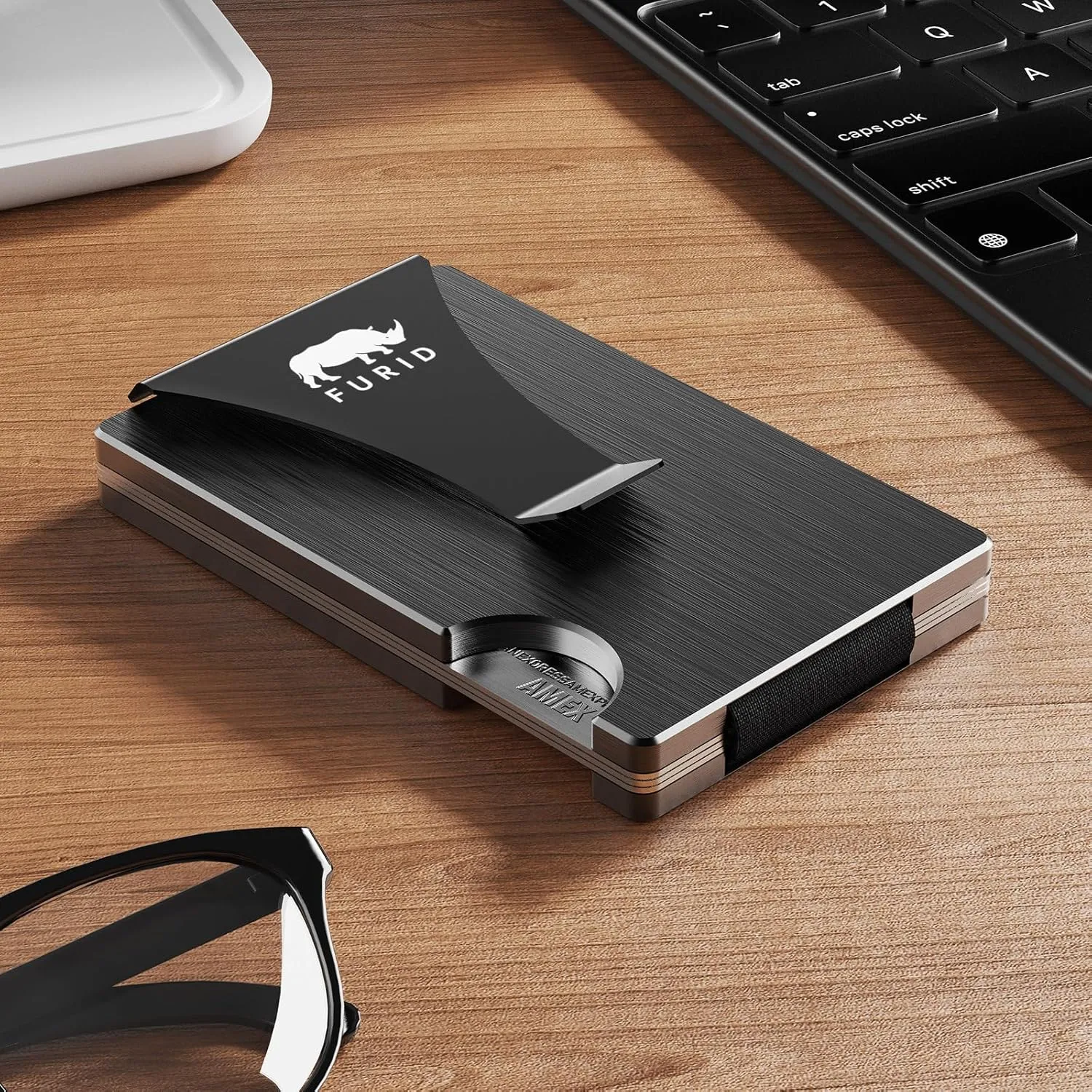 furid Card Wallet for Men Slim: Mens Wallet with Money Clip - Minimalist Wallet - Rfid Wallet, Front Pocket, Card Holder, Aluminum
