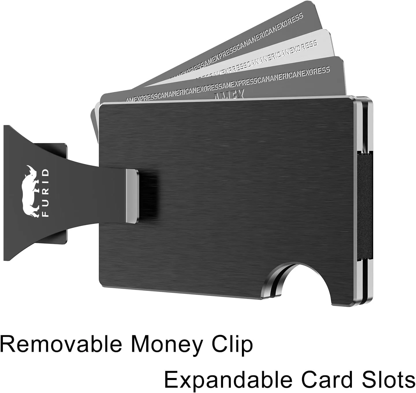 furid Card Wallet for Men Slim: Mens Wallet with Money Clip - Minimalist Wallet - Rfid Wallet, Front Pocket, Card Holder, Aluminum