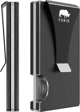 furid Card Wallet for Men Slim: Mens Wallet with Money Clip - Minimalist Wallet - Rfid Wallet, Front Pocket, Card Holder, Aluminum