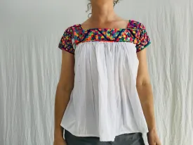 Hand-Embroidered Nahua Blouse. Puebla, Mexico