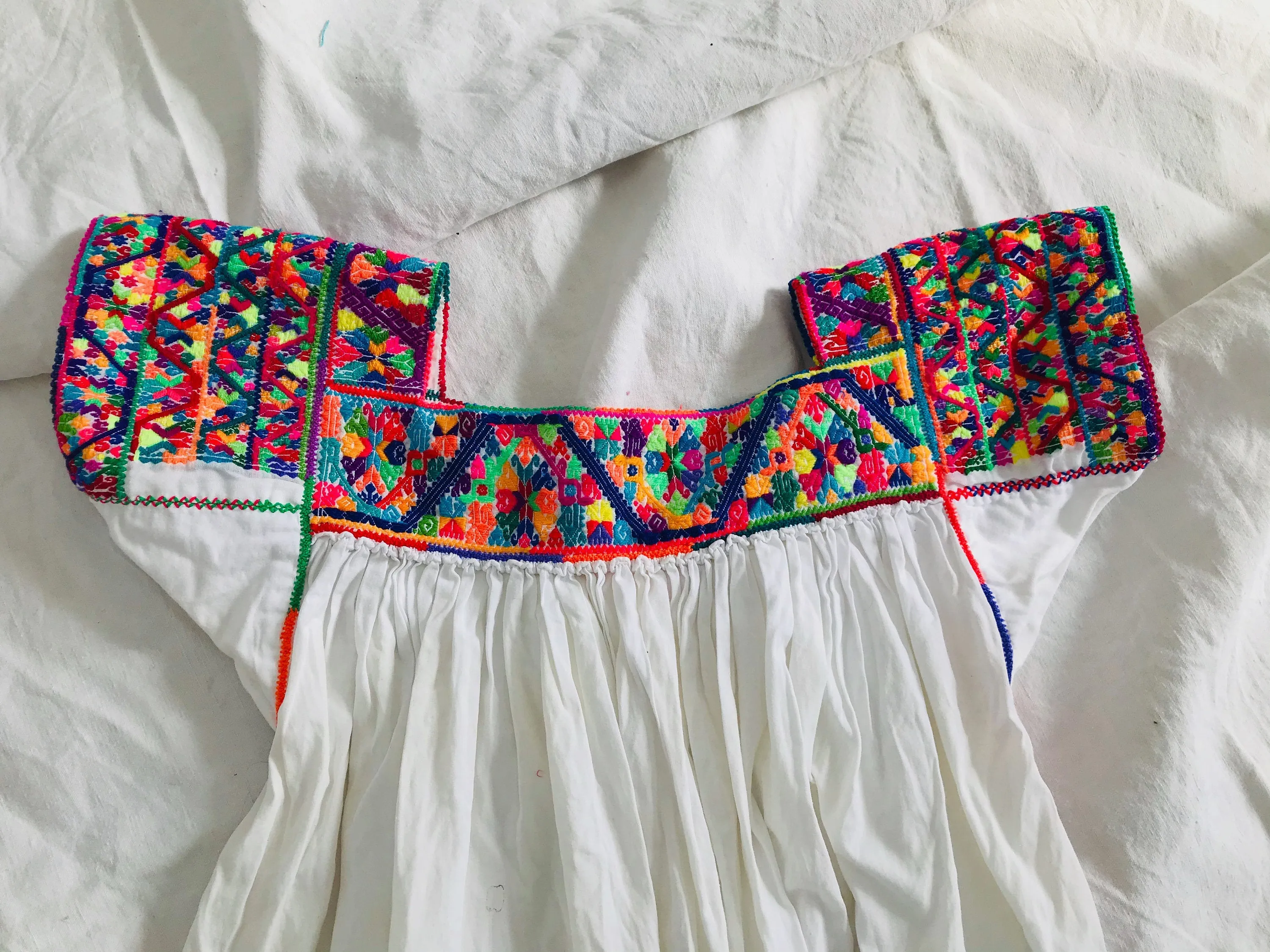 Hand-Embroidered Nahua Blouse. Puebla, Mexico