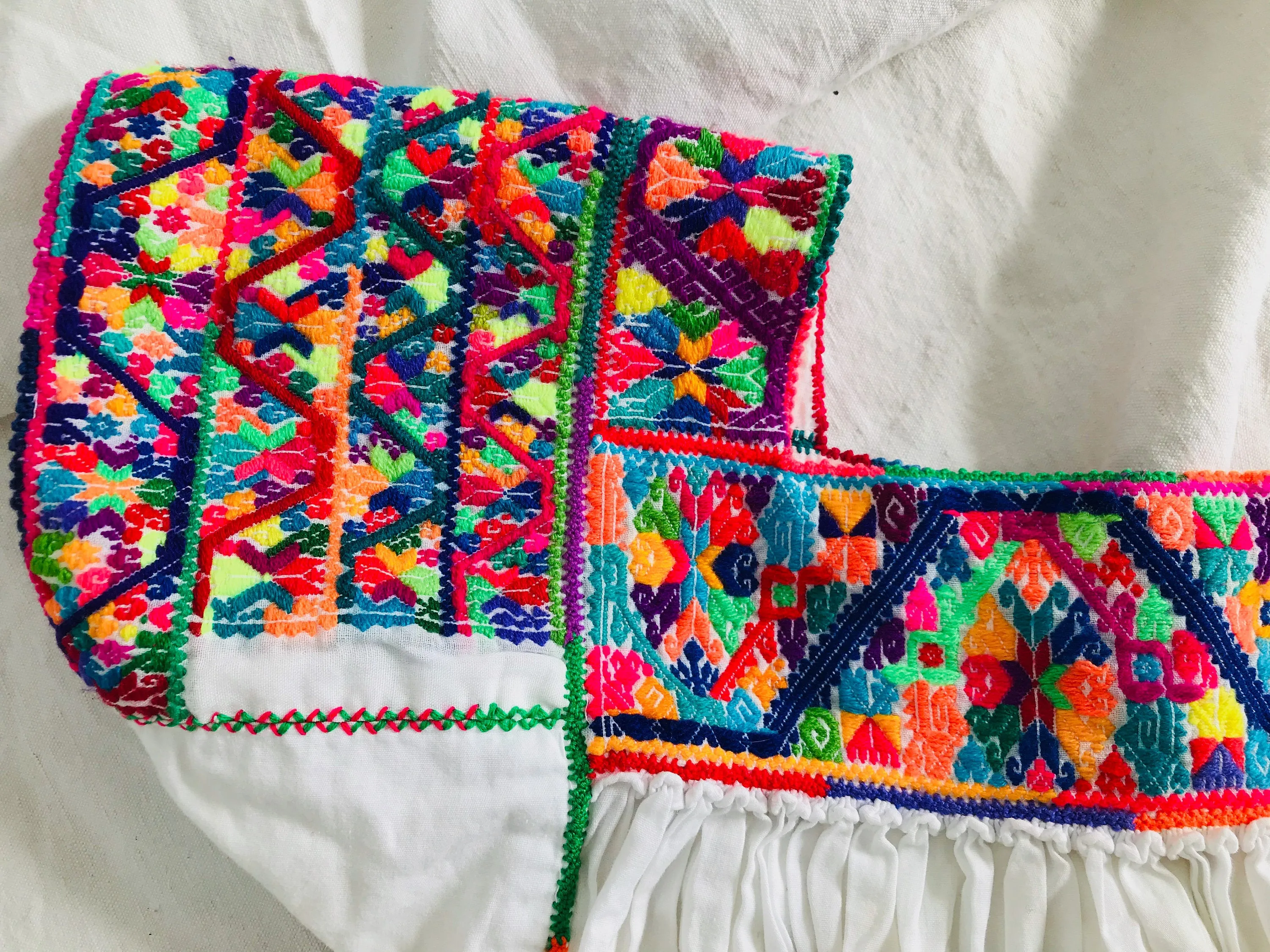 Hand-Embroidered Nahua Blouse. Puebla, Mexico