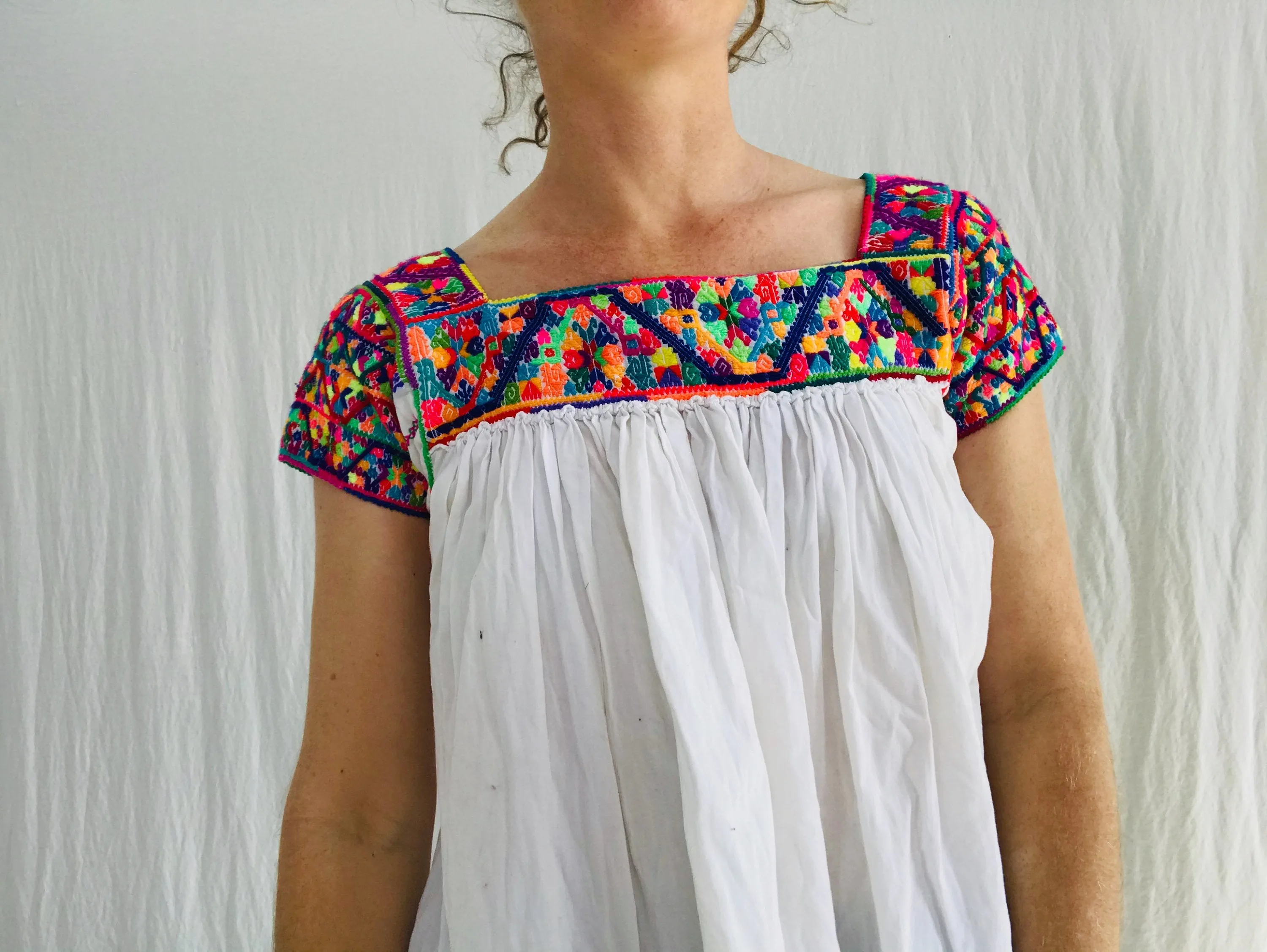 Hand-Embroidered Nahua Blouse. Puebla, Mexico