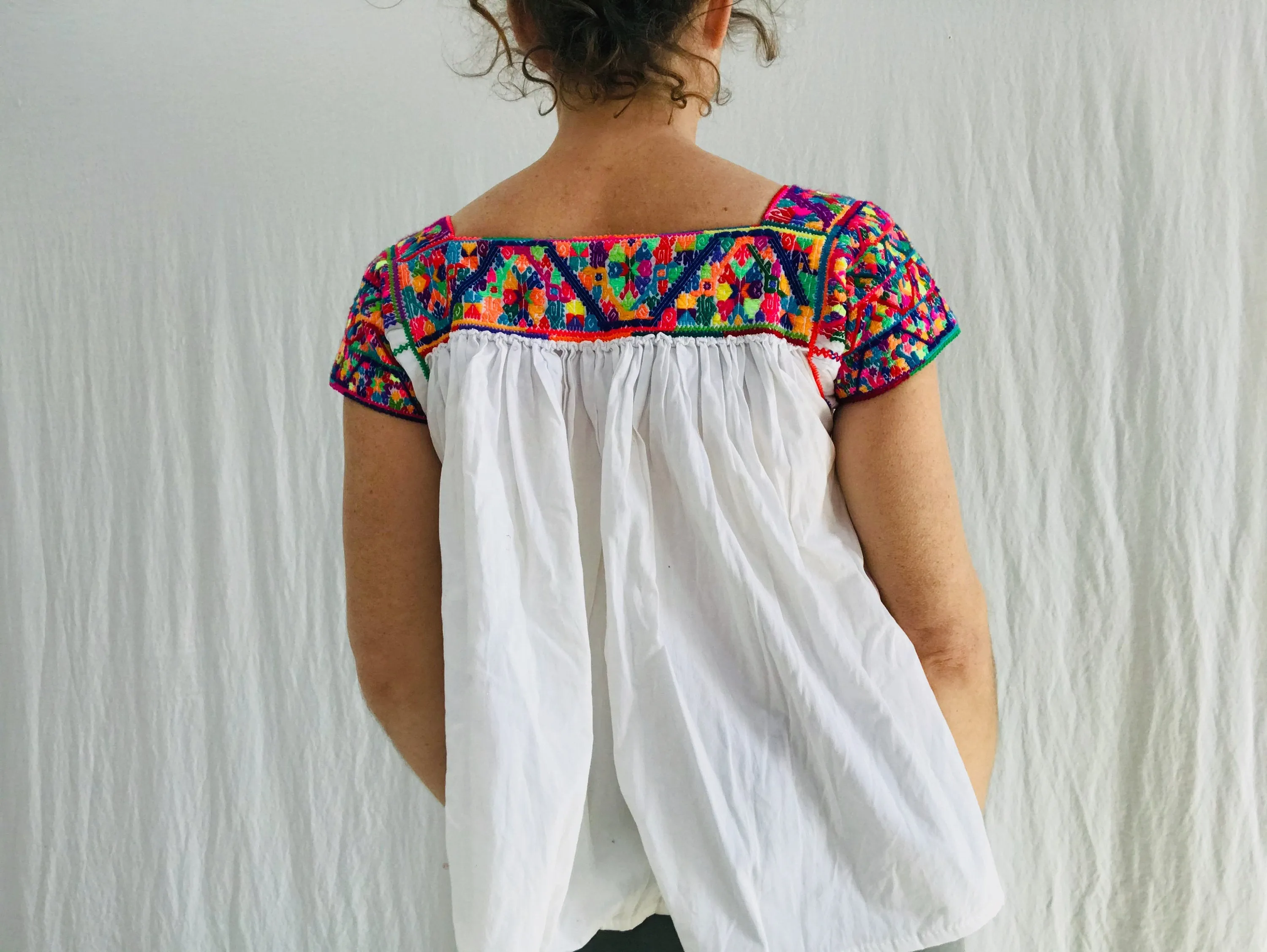 Hand-Embroidered Nahua Blouse. Puebla, Mexico