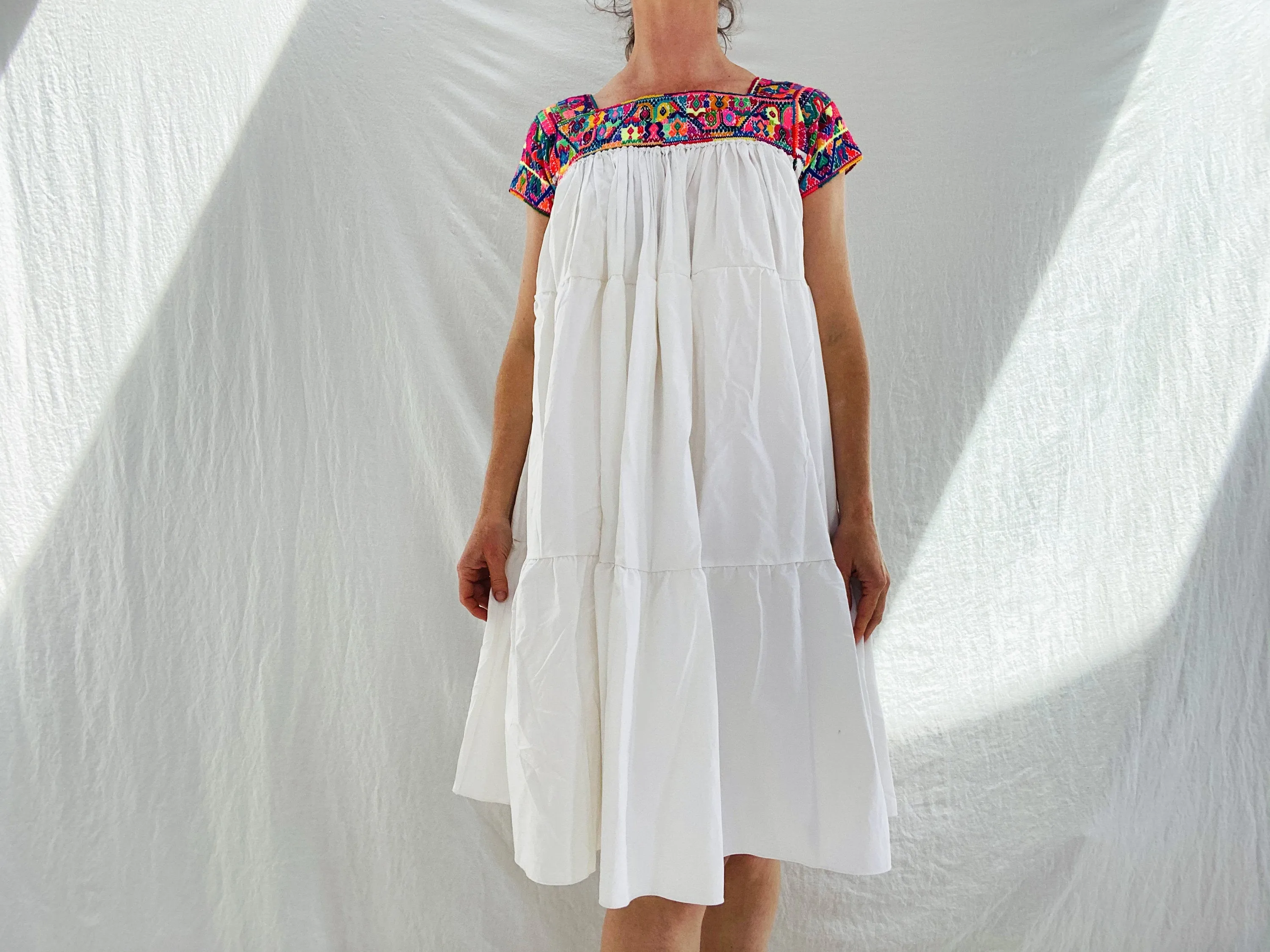 Hand-Embroidered Nahua Dress. Puebla, Mexico