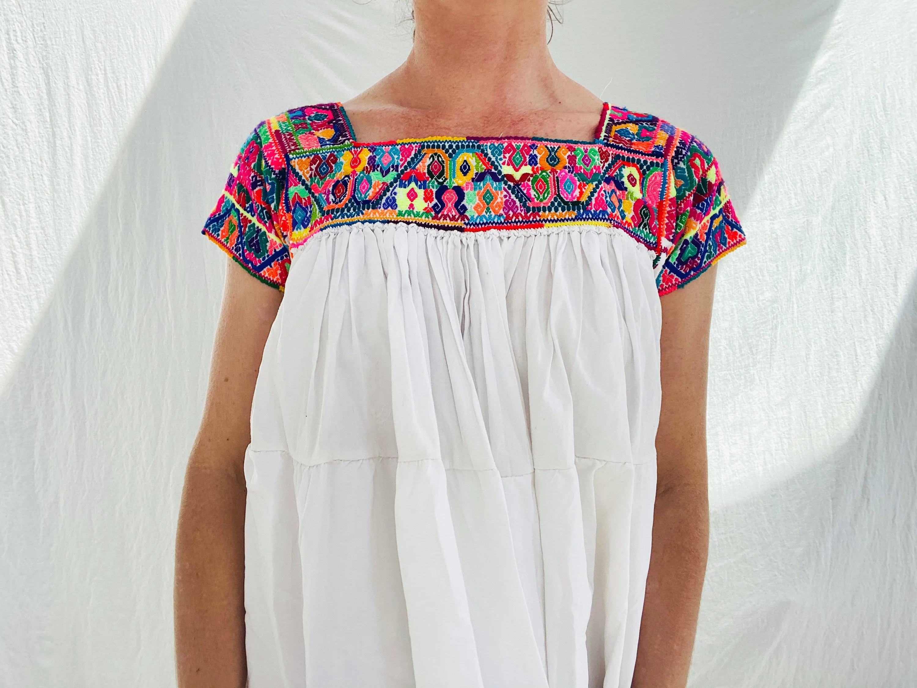 Hand-Embroidered Nahua Dress. Puebla, Mexico