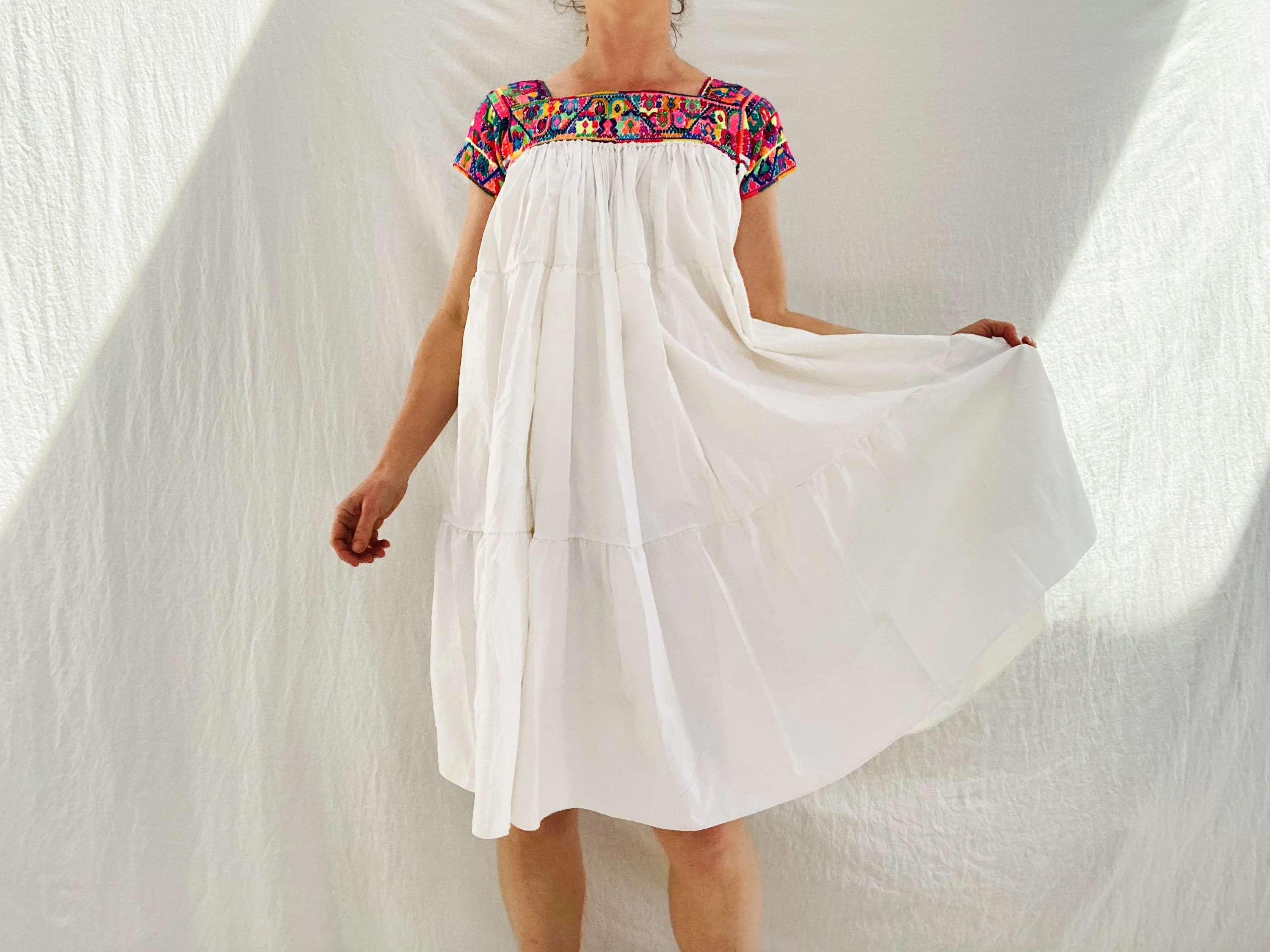 Hand-Embroidered Nahua Dress. Puebla, Mexico