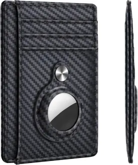 Hawanik Slim Minimalist Front Pocket Air Tag Wallet, RFID Blocking Card Holder Wallet with Airtag Holder