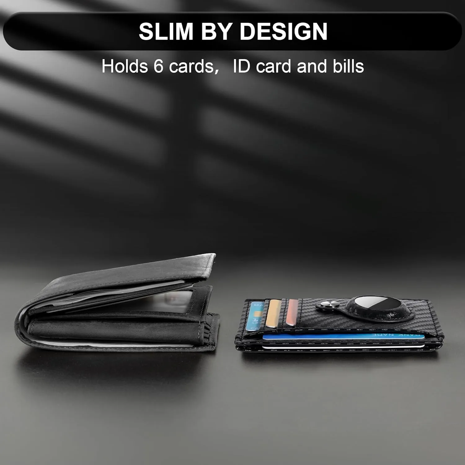 Hawanik Slim Minimalist Front Pocket Air Tag Wallet, RFID Blocking Card Holder Wallet with Airtag Holder