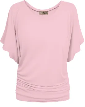 Hybrid & Company Womens Super Comfy Boat Neck Dolman Top Shirt