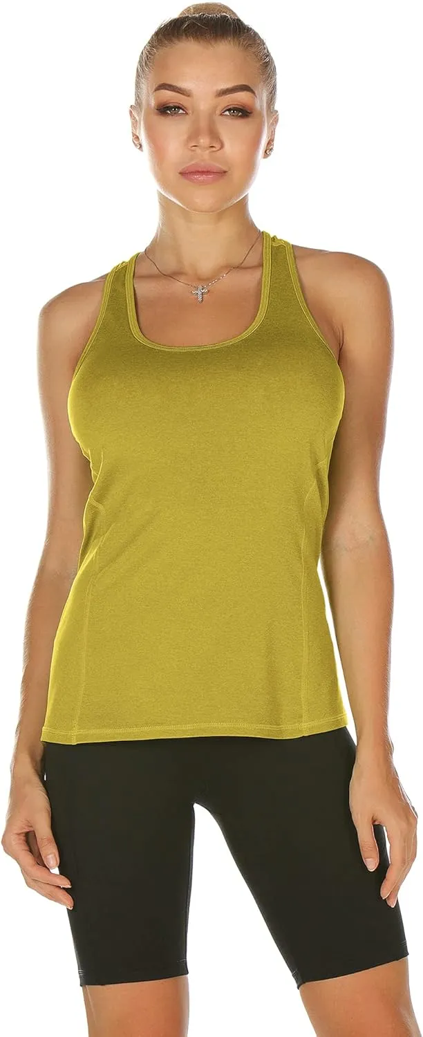 icyzone Women's Racerback Workout Athletic Running Tank Tops (Pack of 3)