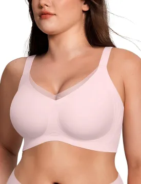 Lace V Seamless Bras for Women No Underwire Bralettes Push Up Wireless Supportive Full Coverage Everyday Bras