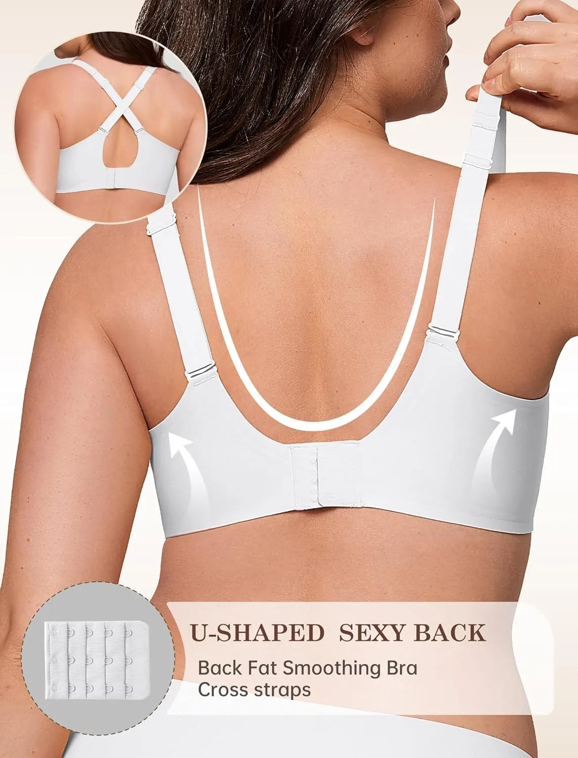 Lace V Seamless Bras for Women No Underwire Bralettes Push Up Wireless Supportive Full Coverage Everyday Bras