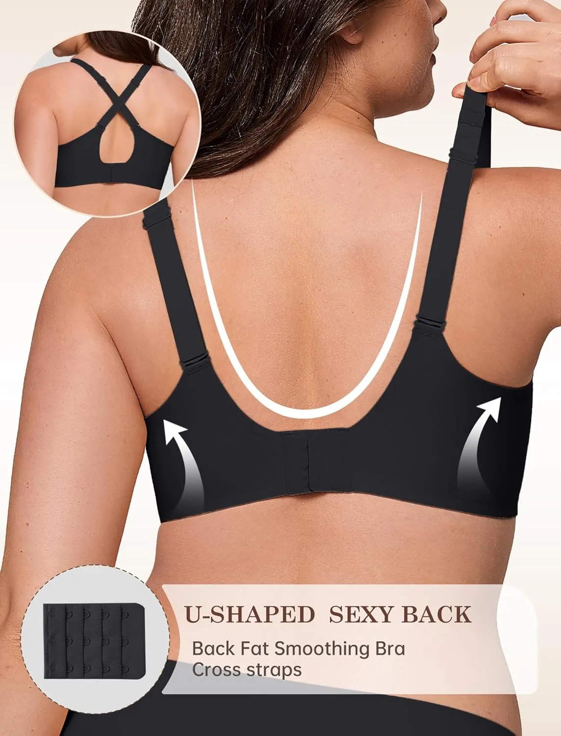 Lace V Seamless Bras for Women No Underwire Bralettes Push Up Wireless Supportive Full Coverage Everyday Bras