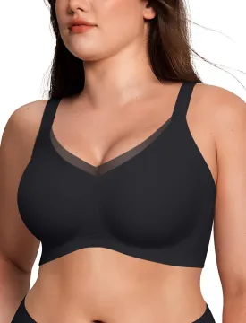 Lace V Seamless Bras for Women No Underwire Bralettes Push Up Wireless Supportive Full Coverage Everyday Bras