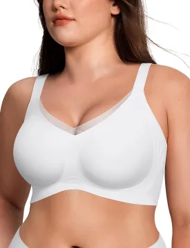 Lace V Seamless Bras for Women No Underwire Bralettes Push Up Wireless Supportive Full Coverage Everyday Bras