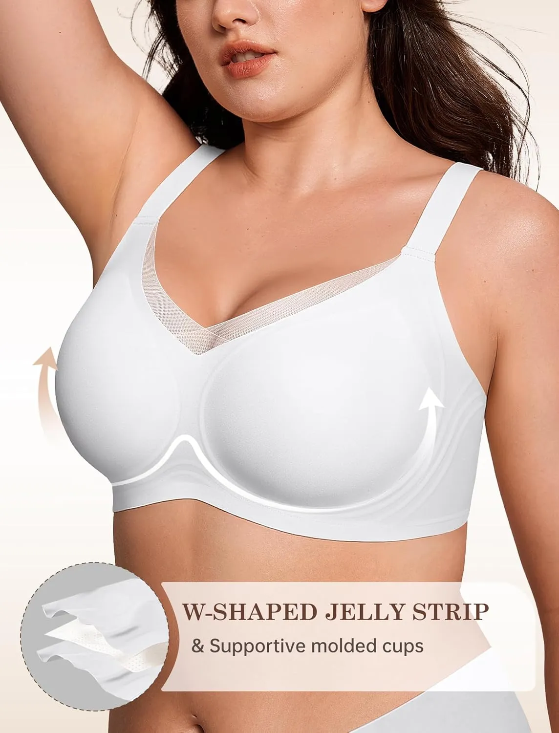 Lace V Seamless Bras for Women No Underwire Bralettes Push Up Wireless Supportive Full Coverage Everyday Bras