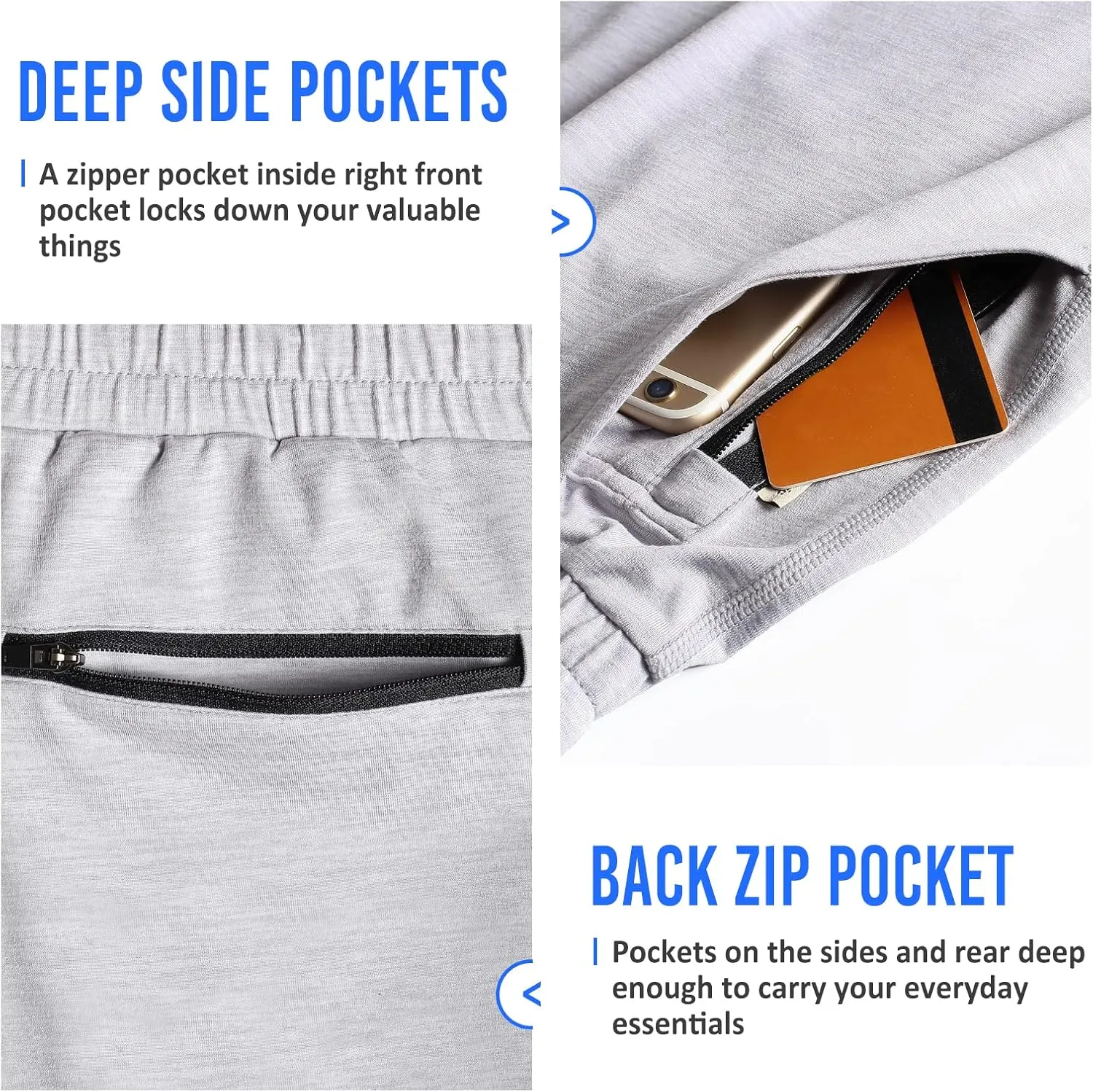 maamgic Mens Workout Shorts 5" Short Shorts Soft Stretch Running Gym Athletic Shorts with Zip Pockets