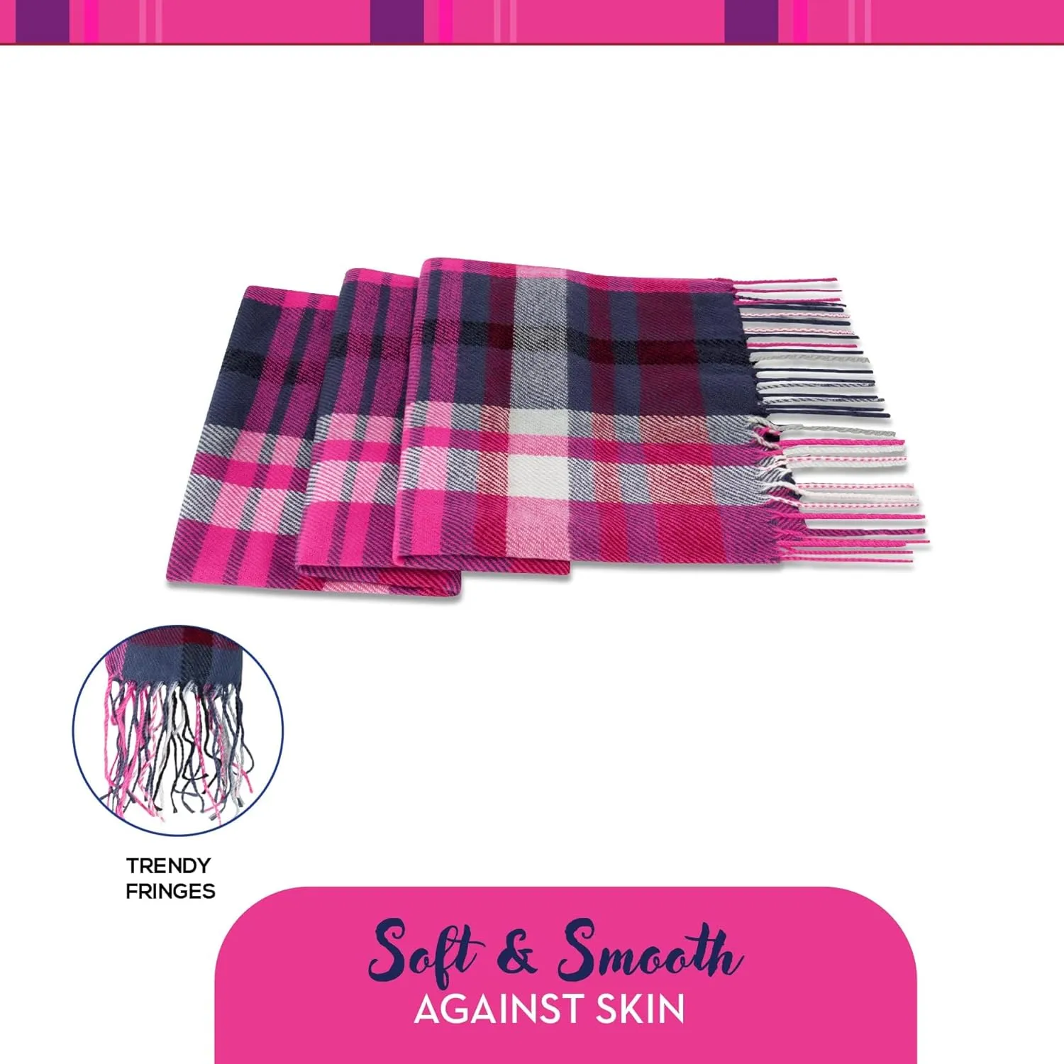 Market & Layne Cashmere Feel Winter Scarf - Warm Long Oversized Ladies Scarf for Cold Weather