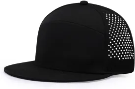 Men's Flat Brim Baseball Cap Adjustable Performance Snapback Trucker Hat Laser Perforated Cap 6 Panel Blank Hats