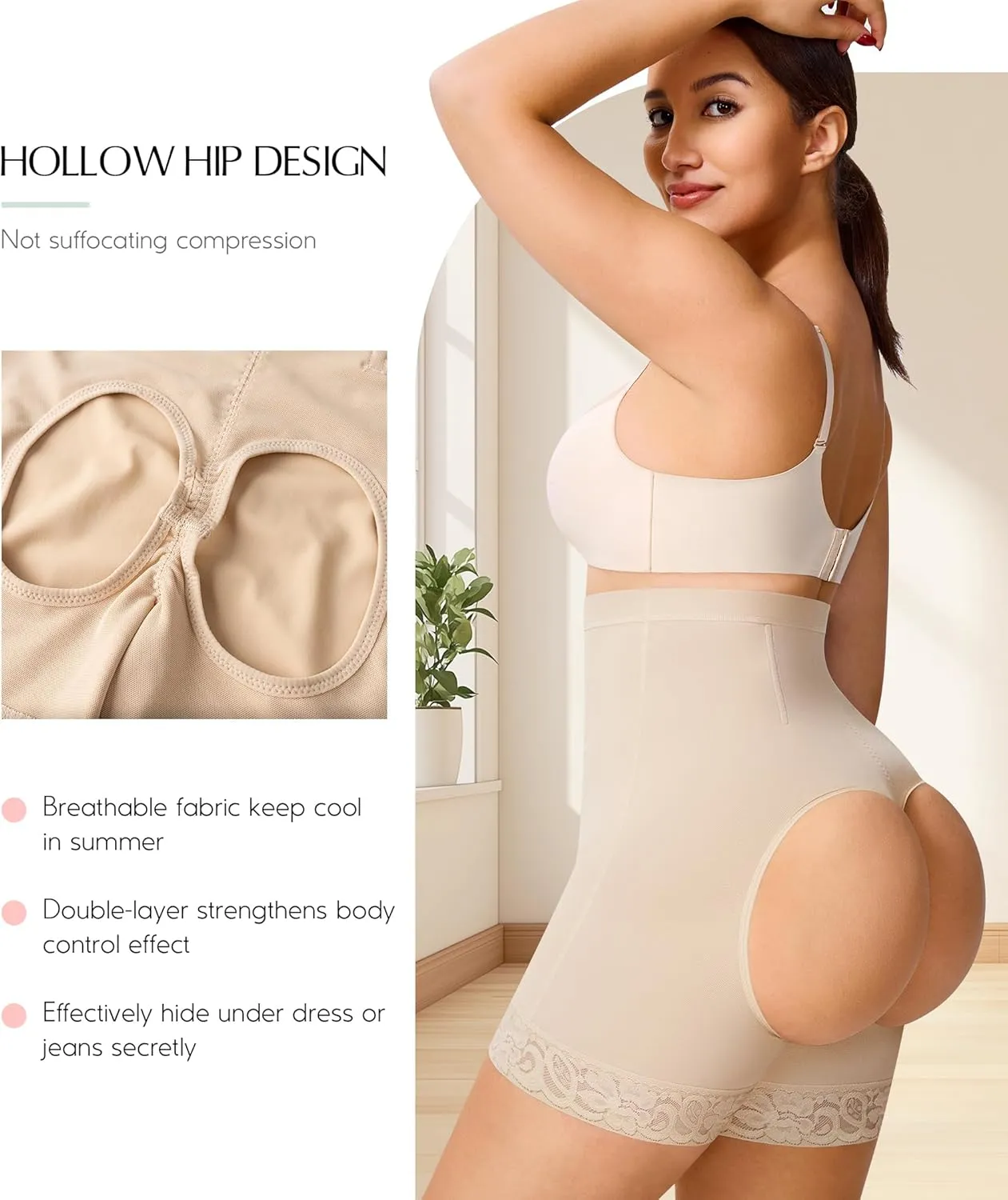 MERYOSZ Shapewear Shorts Tummy Control Underwear Butt Lifting Panties Shapewear High Waisted Faja Body Shaper Girdle