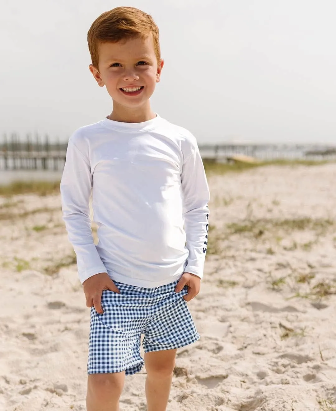 RUGGEDBUTTS Baby/Toddler Boys Long Sleeve Rash Guard Swim Shirt w/UPF 50 