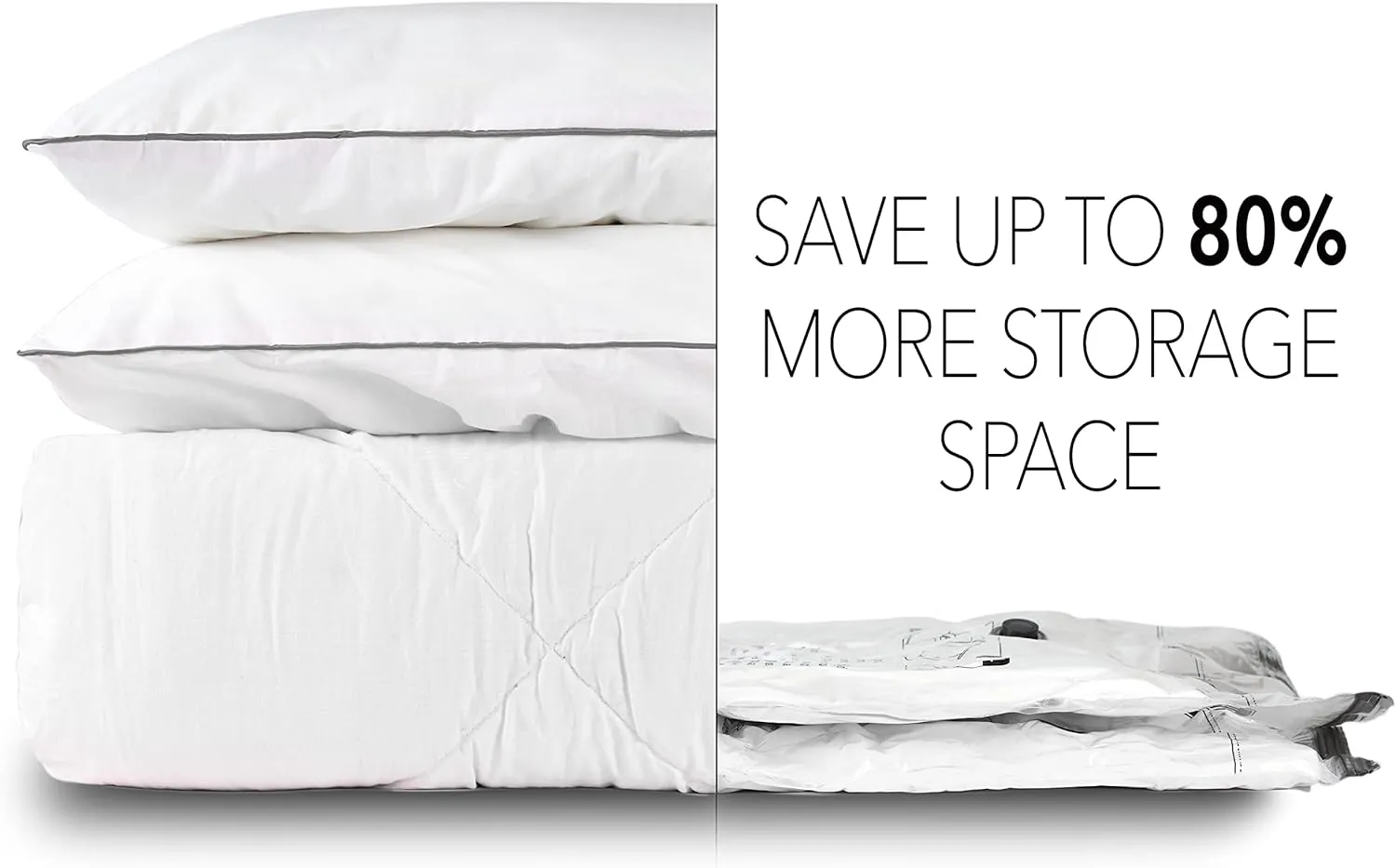 SpaceAid Jumbo Vacuum Storage Bags, Space Saver Sealer Compression Bags for Comforters, Blankets, Pillows, Bedding, Clothes (X-Large 3 Pack)