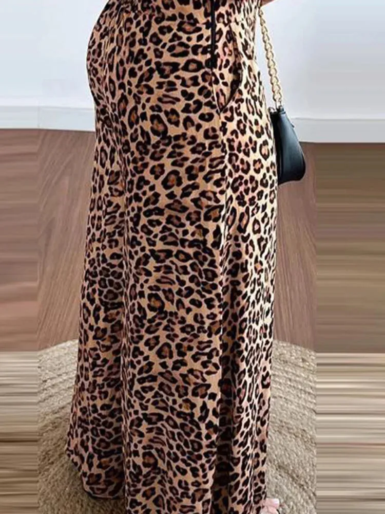 TAVIMART  -  Casual Pant Suits for Women Korean Fashion French Style Streetwear Two LOOSE Leopard Print 2024 New Spring Summer Pant Suits