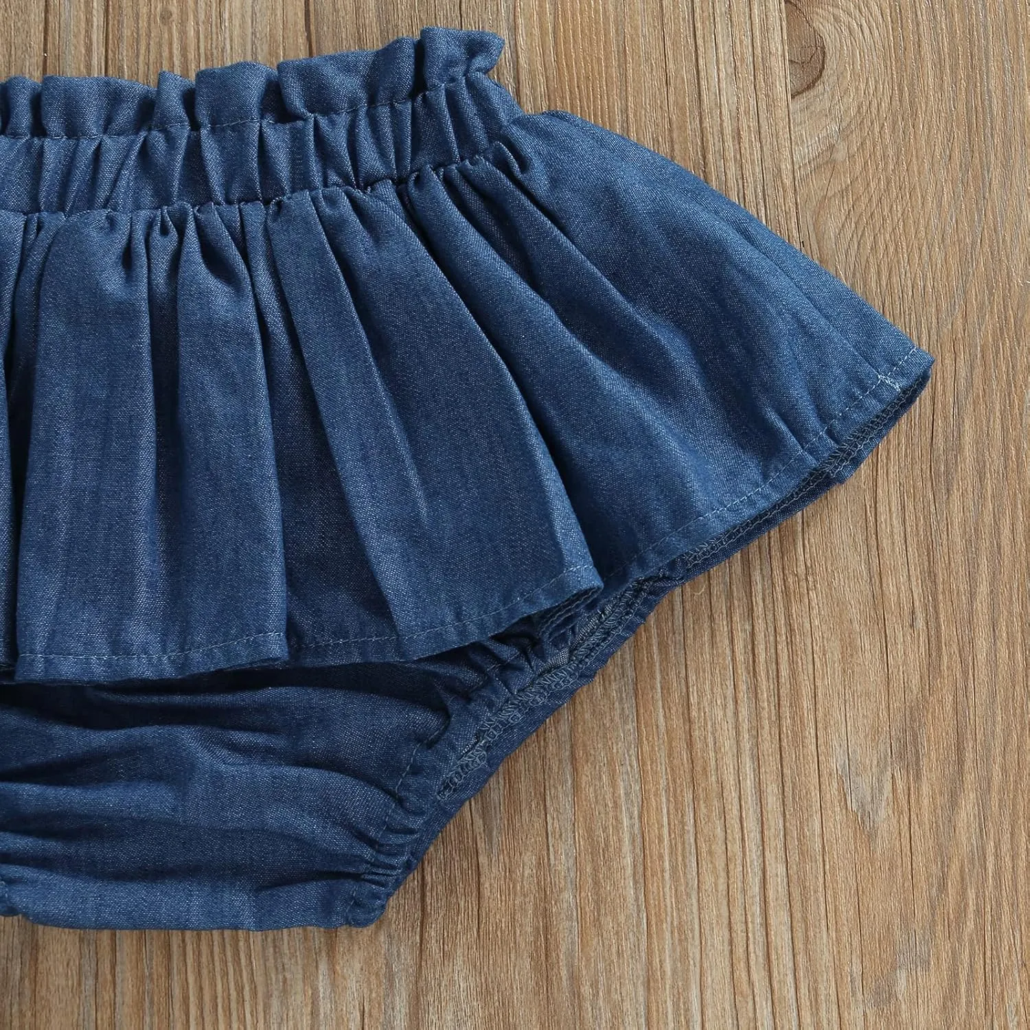 Toddler Baby Girl Denim Skirt Elastic Waist Ruffled Pleated Mini Skorts Infant Cute Summer Bottoms Short Skirts