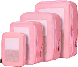 Ultralight Compression Packing Cubes Travel for Suitcases Compressible Mesh Packing Cubes for Travel Women Packing Organizers 4 Set
