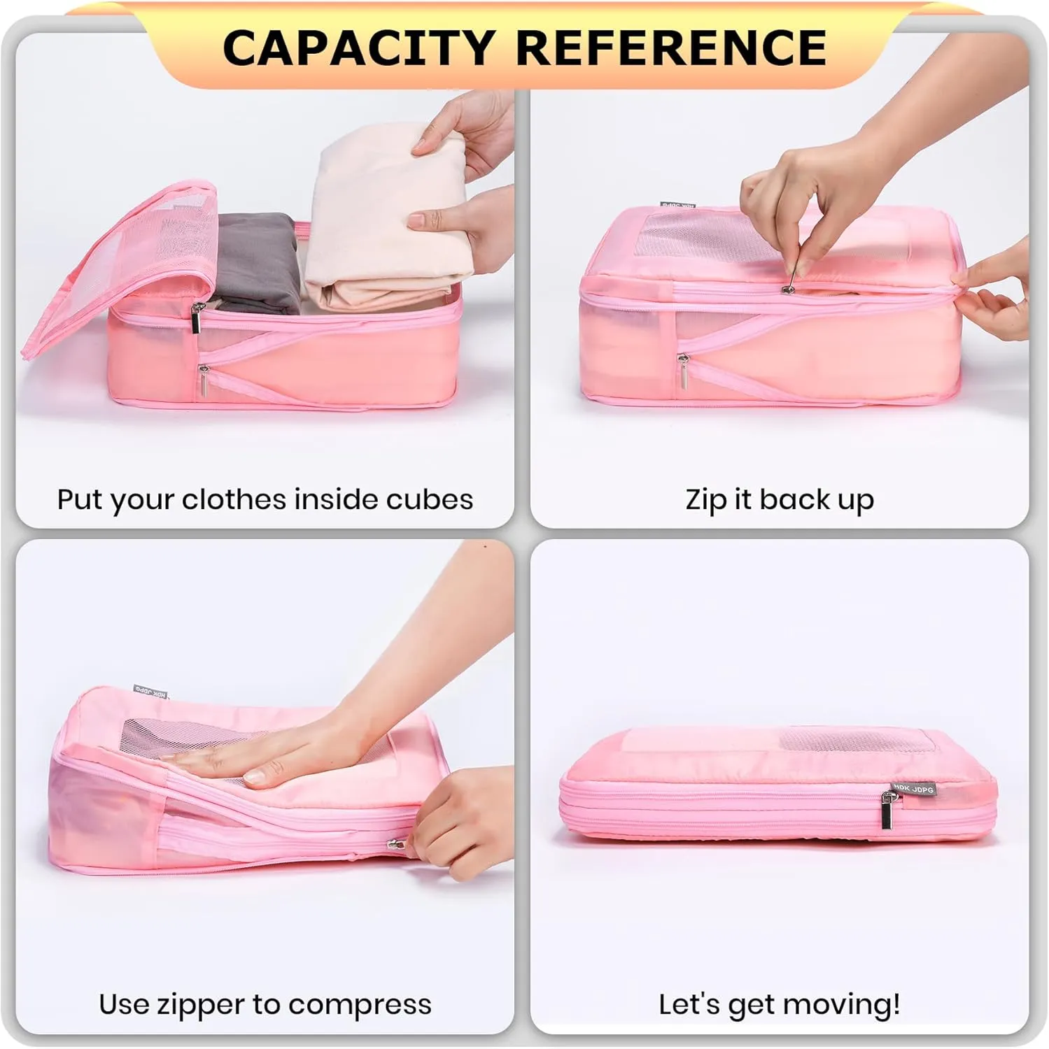 Ultralight Compression Packing Cubes Travel for Suitcases Compressible Mesh Packing Cubes for Travel Women Packing Organizers 4 Set