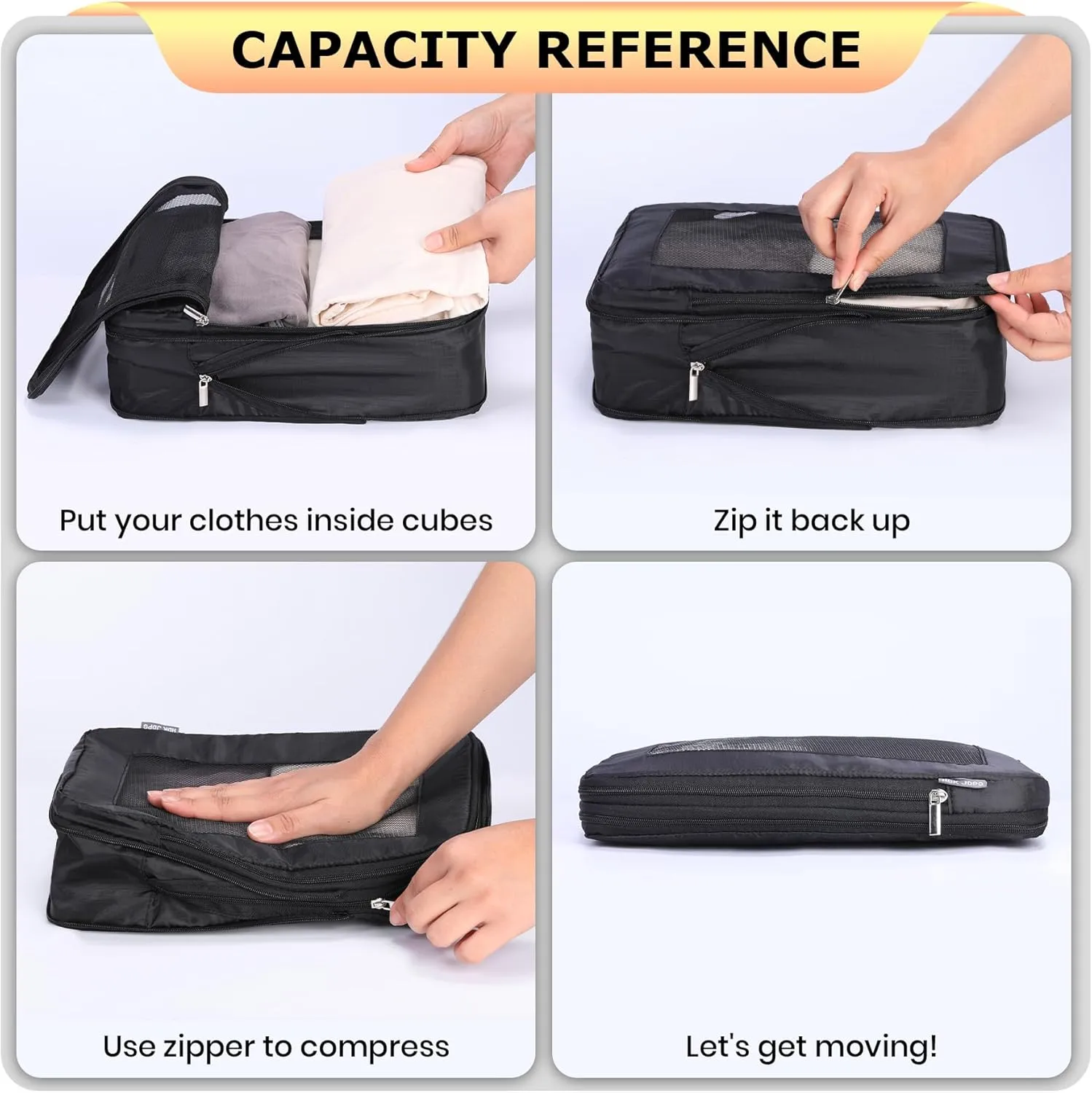 Ultralight Compression Packing Cubes Travel for Suitcases Compressible Mesh Packing Cubes for Travel Women Packing Organizers 4 Set