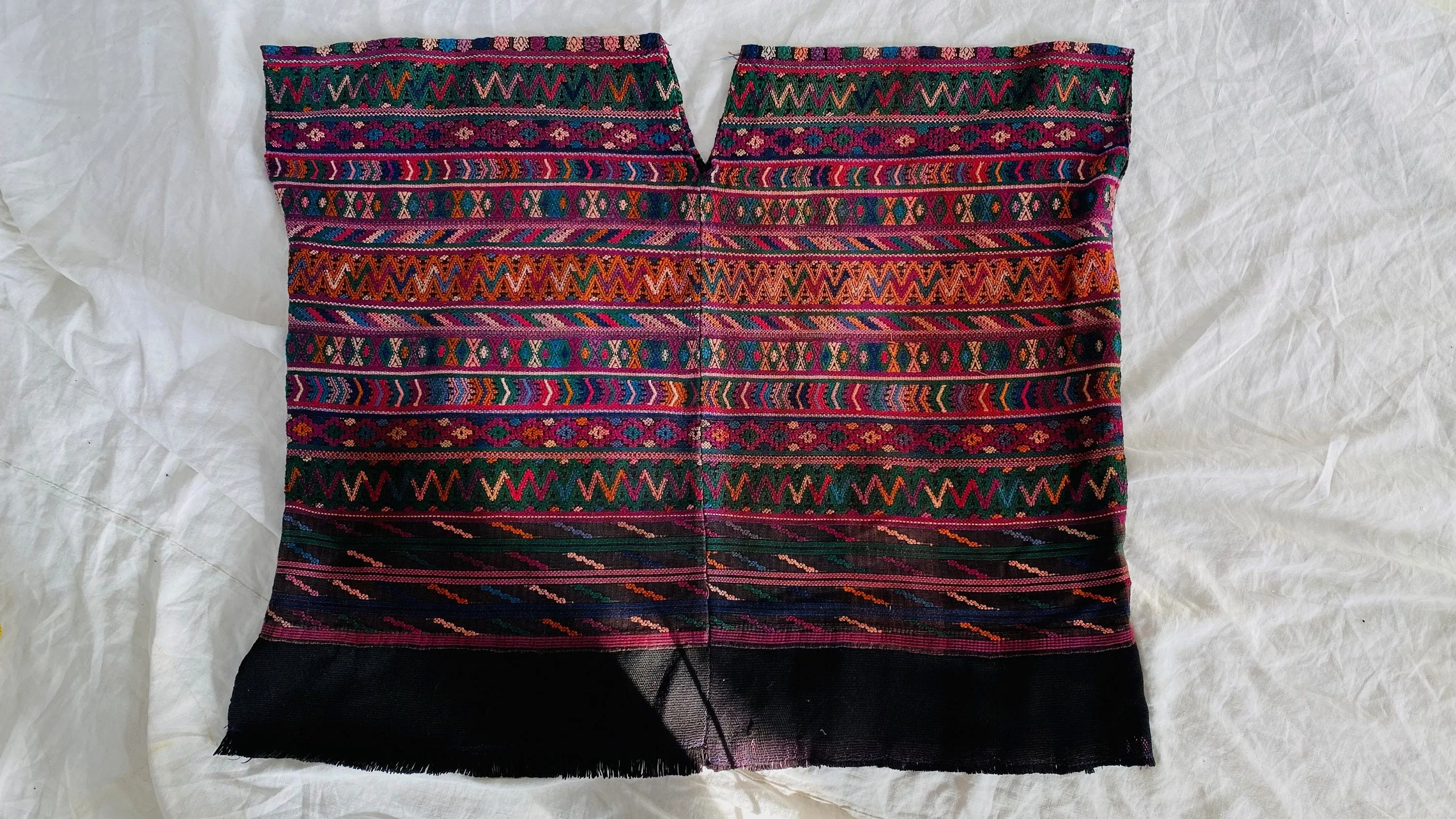 Vintage Guatemalan Huipil. Hand-Woven and Embroidered