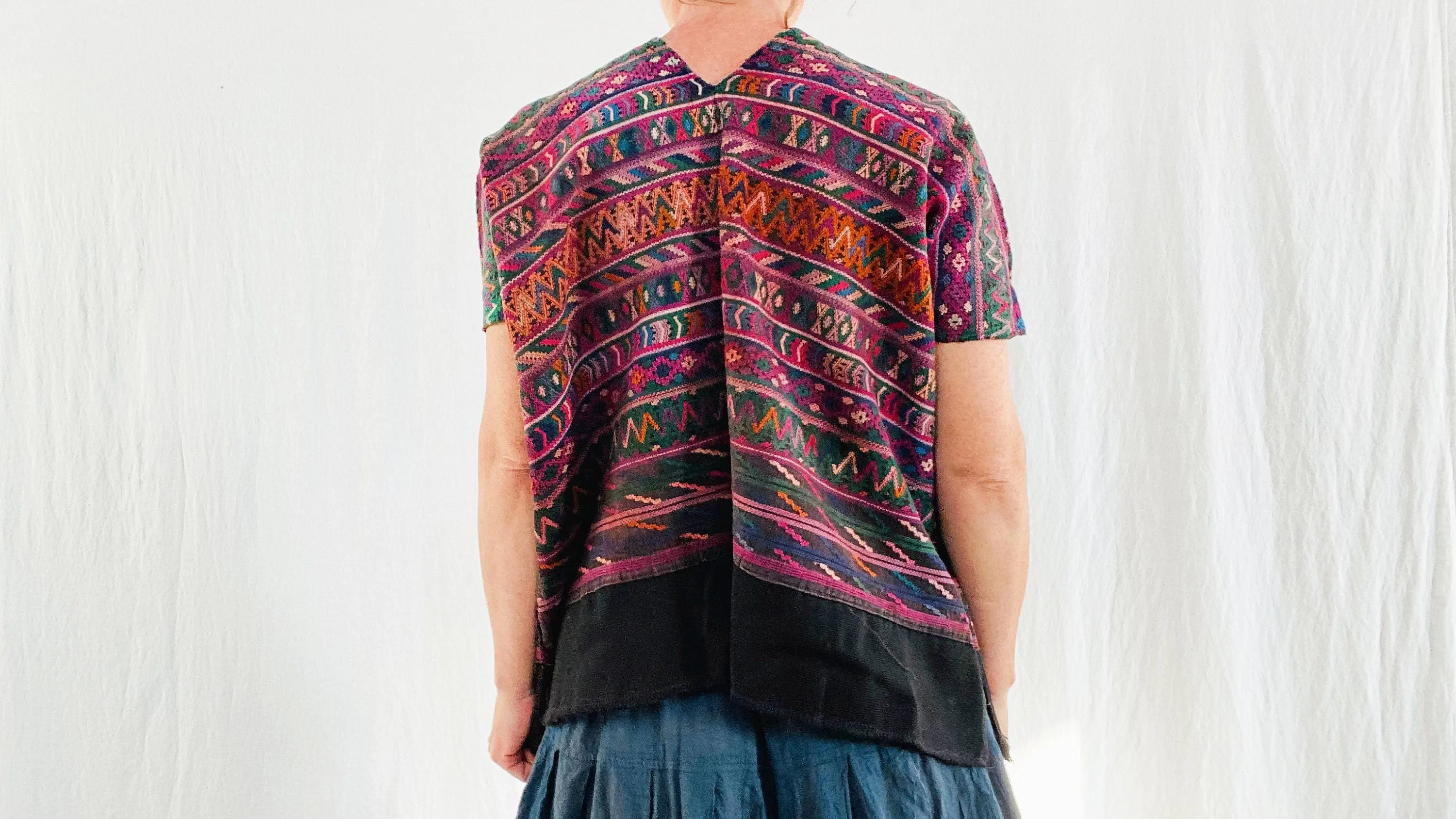 Vintage Guatemalan Huipil. Hand-Woven and Embroidered