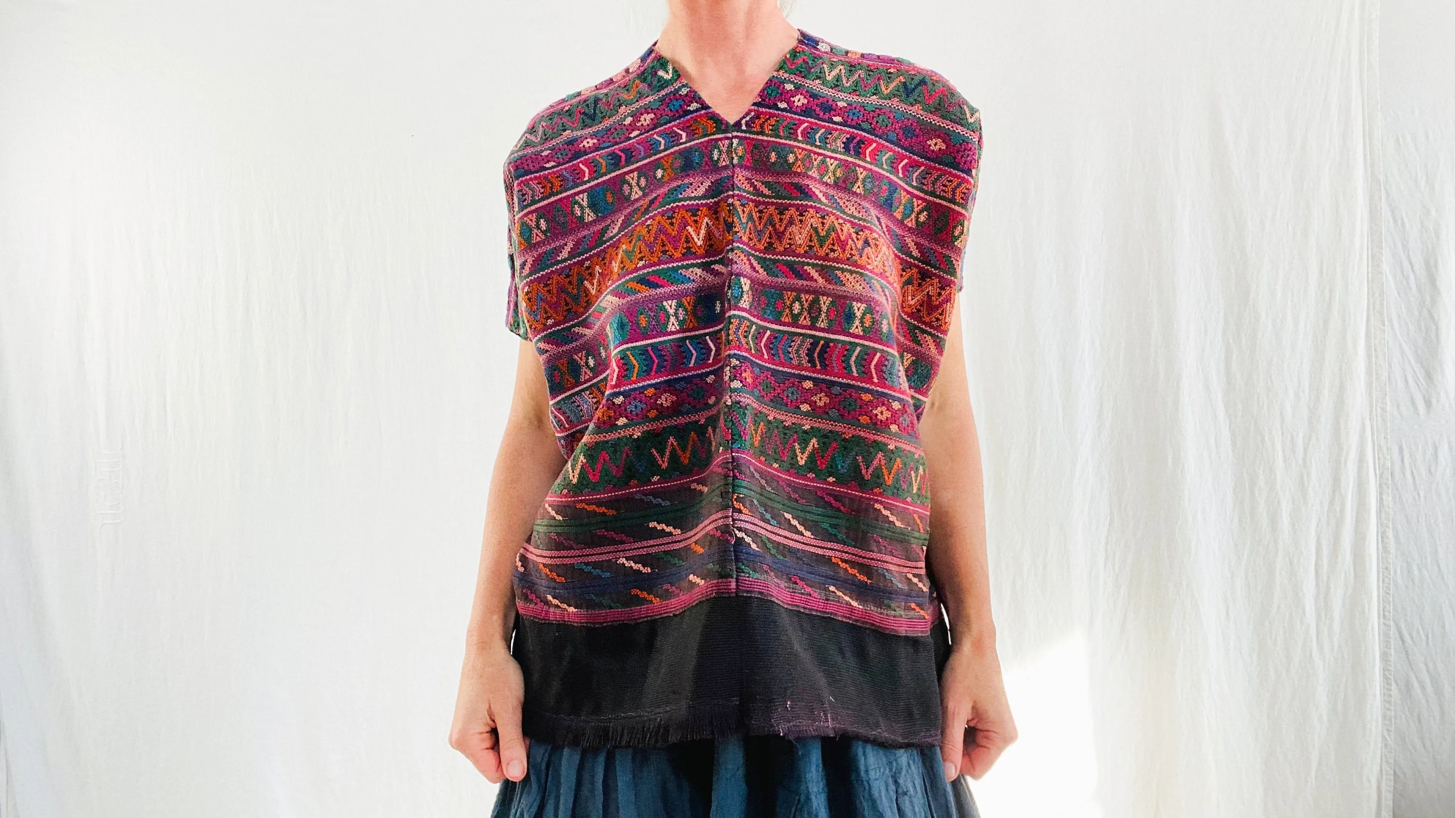 Vintage Guatemalan Huipil. Hand-Woven and Embroidered
