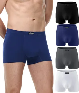 wirarpa Men's Cotton Trunks Underwear Short Leg Covered Band Boxer Briefs 4 Pack