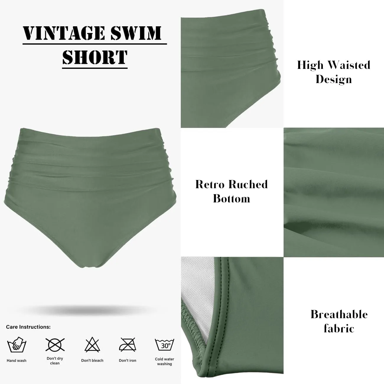 Women's High Waisted Bikini Sets Push Up Twist Front Spaghetti Straps Ruched Two Piece Swimsuit Bathing Suit