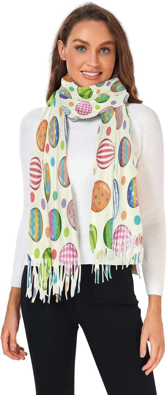 Women's Scarf Shawl Cashmere Feel Scarves Fashion Soft Winter Warm Large Scarf with Tassel